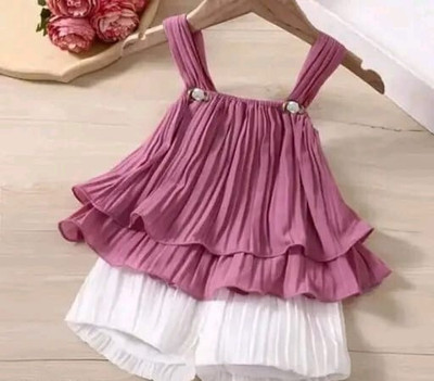 MOMTAJgarments Baby Girls Above Knee Casual Dress(Pink, Sleeveless)