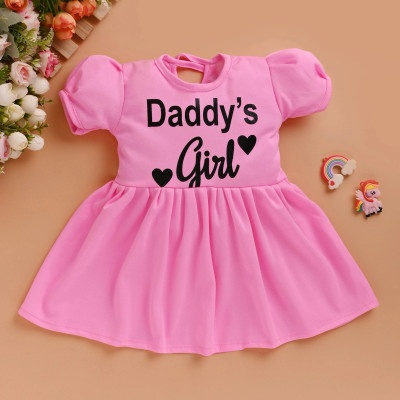 Elegant Attire Baby Girls Midi/Knee Length Casual Dress(Pink, Short Sleeve)