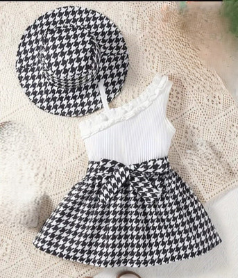 SPRINKLEZ Baby Girls Midi/Knee Length Casual Dress(White, Fashion Sleeve)
