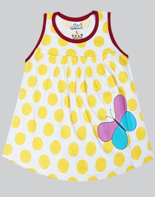 babeezworld Baby Girls Midi/Knee Length Casual Dress(Yellow, Sleeveless)