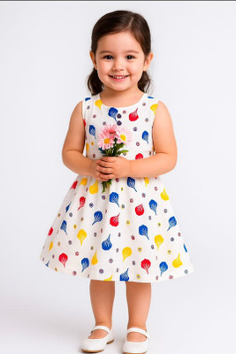 FATEHMAFASHION Baby Girls Calf Length Party Dress(Multicolor, Short Sleeve)