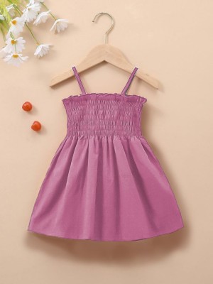 ER LIFE STYLE Baby Girls Midi/Knee Length Casual Dress(Purple, Sleeveless)