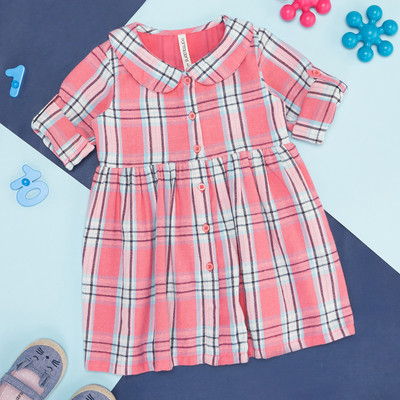 Pantaloons Baby Baby Girls Midi/Knee Length Casual Dress(Pink, Full Sleeve)