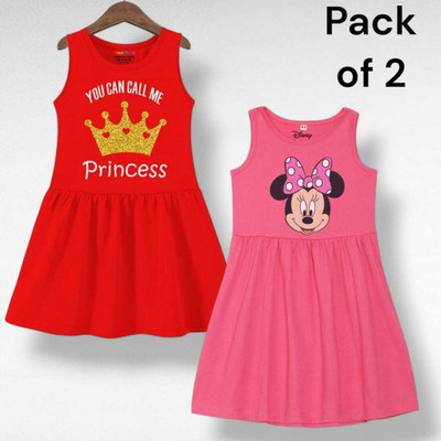 Mimmy Kids Baby Girls Midi/Knee Length Casual Dress(Multicolor, Sleeveless)
