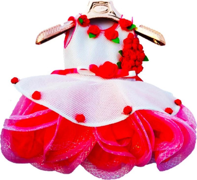 Arunaa Creation Baby Girls Midi/Knee Length Party Dress(Red, Sleeveless)