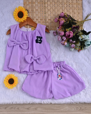 salma Baby Girls Mini/Short Casual Dress(Black, Sleeveless)