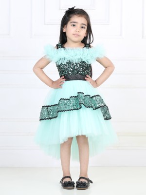 Toy Balloon Kids Girls Midi/Knee Length Party Dress(Green, Fashion Sleeve)