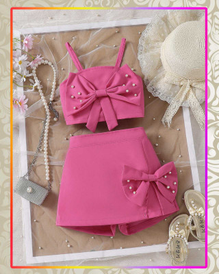 QUITIE Girls Party(Festive) Top Skirt(Pink)