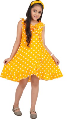 Being Naughty Girls Midi/Knee Length Casual Dress(Yellow, Sleeveless)