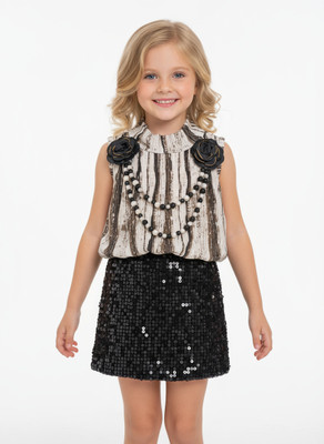 KOLKATA READYMADE Indi Baby Girls Midi/Knee Length Party Dress(Multicolor, Full Sleeve)