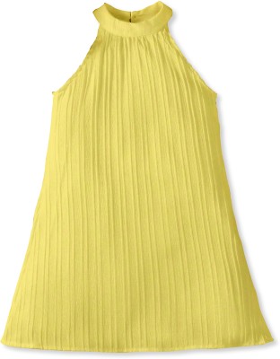 Billion Girls Midi/Knee Length Casual Dress(Yellow, Sleeveless)