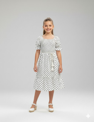 BUY UNIQUE FASHION Girls Below Knee Casual Dress(Maroon, Half Sleeve)