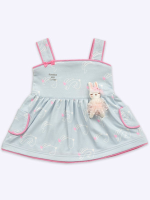 Jelly Joy Indi Baby Girls Midi/Knee Length Casual Dress(Light Blue, Sleeveless)