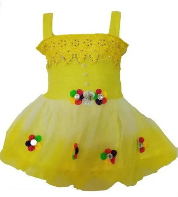 CSN FAB Indi Baby Girls Midi/Knee Length Party Dress(Pink, Sleeveless)