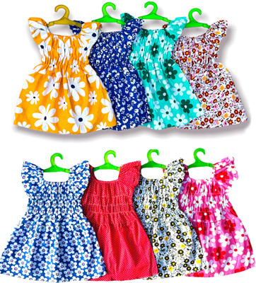 Squirtle Baby Girls Midi/Knee Length Casual Dress(Multicolor, Sleeveless)