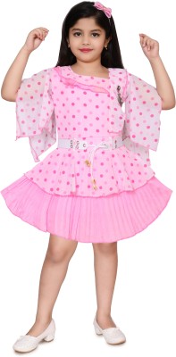 Moonlight Baby Girls Above Knee Casual Dress(Pink, Half Sleeve)