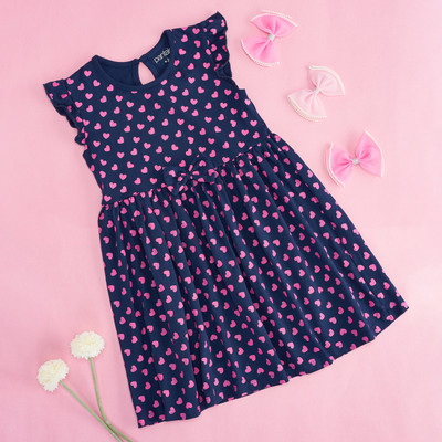 Pantaloons Junior Girls Midi/Knee Length Casual Dress(Blue, Sleeveless)