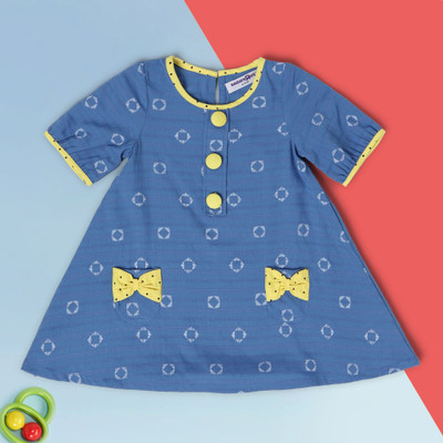 Babies R Us Girls Maxi/Full Length Casual Dress(Blue, Half Sleeve)