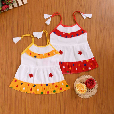 ABIS DRESSES Baby Girls Midi/Knee Length Casual Dress(White, Sleeveless)