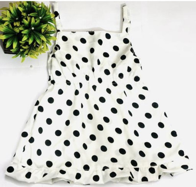 maakamakhya Indi Baby Girls Mini/Short Casual Dress(White, Sleeveless)