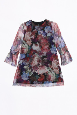 Allen Solly Girls Midi/Knee Length Casual Dress(Multicolor, Full Sleeve)