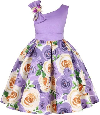 My Lil Princess Girls Maxi/Full Length Party Dress(Purple, Sleeveless)