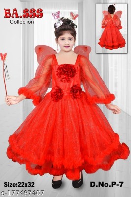 Stylish Collection Girls Maxi/Full Length Festive/Wedding Dress(Multicolor, 3/4 Sleeve)