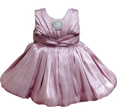 DeeVee Creations Baby Girls Midi/Knee Length Party Dress(Purple, Sleeveless)