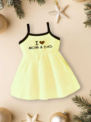 MCST Girls Above Knee Casual Dress(White, Sleeveless)