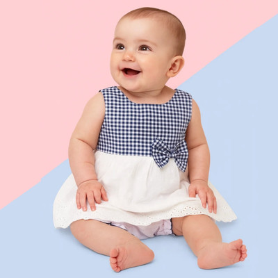 Neska Moda Indi Baby Girls Midi/Knee Length Casual Dress(Blue, Sleeveless)