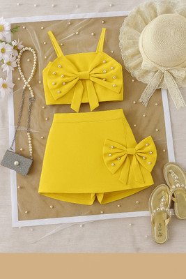 qutie Girls Party(Festive) Top Shorts(YELLOW)