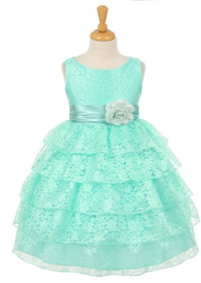 Wow princess Girls Maxi/Full Length Festive/Wedding Dress(Light Green, Sleeveless)