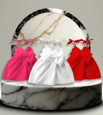A M SWEET DRESSES Indi Baby Girls Above Knee Festive/Wedding Dress(Multicolor, Noodle strap)
