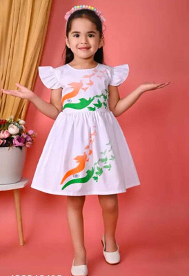 Minnat Fashion Baby Girls Mini/Short Party Dress(White, Sleeveless)