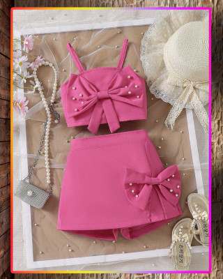 QUITIE Girls Party(Festive) Top Skirt(Pink)