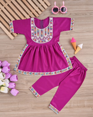 Rkdress Indi Baby Girls Midi/Knee Length Festive/Wedding Dress(Pink, Half Sleeve)