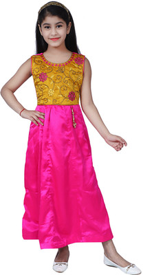 VHUF Girls Maxi/Full Length Party Dress(Dark Blue, Sleeveless)