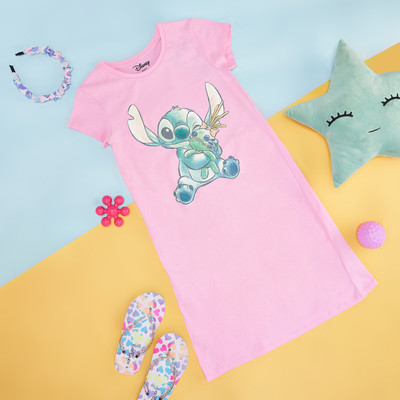 Pantaloons Junior Girls Above Knee Casual Dress(Pink, Half Sleeve)