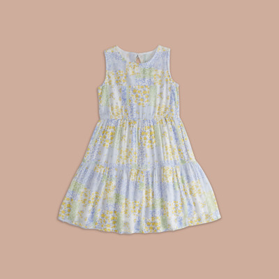Pantaloons Junior Girls Midi/Knee Length Casual Dress(White, Sleeveless)