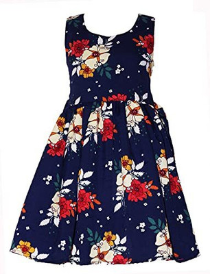 Readyme Sabse Pahle Girls Midi/Knee Length Casual Dress(Multicolor, Sleeveless)