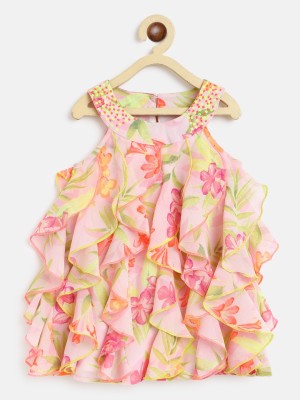 NautiNati Baby Girls Midi/Knee Length Casual Dress(Multicolor, Sleeveless)
