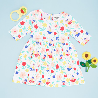 Pantaloons Baby Baby Girls Midi/Knee Length Casual Dress(Pink, Half Sleeve)