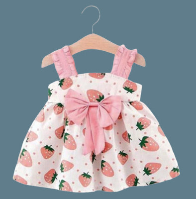Royal View Indi Baby Girls Midi/Knee Length Casual Dress(Pink, Sleeveless)
