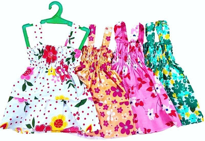 newday collection Indi Baby Girls Midi/Knee Length Casual Dress(Multicolor, Sleeveless)