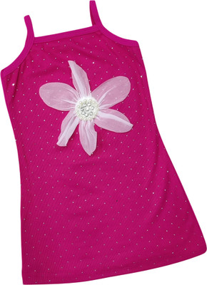 GIRLISM Girls Mini/Short Casual Dress(Pink, Sleeveless)