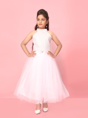 Billion Indi Girls Maxi/Full Length Party Dress(Pink, Sleeveless)