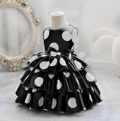 HANS ENTERPRISE Girls Maxi/Full Length Festive/Wedding Dress(Black, Sleeveless)