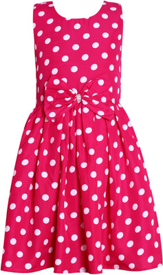 ROZZBY Indi Girls Midi/Knee Length Casual Dress(Multicolor, Sleeveless)