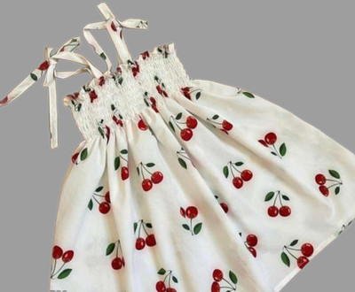 mince Baby Girls Mini/Short Casual Dress(White, Sleeveless)