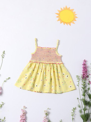 NautiNati Girls Midi/Knee Length Casual Dress(Multicolor, Sleeveless)